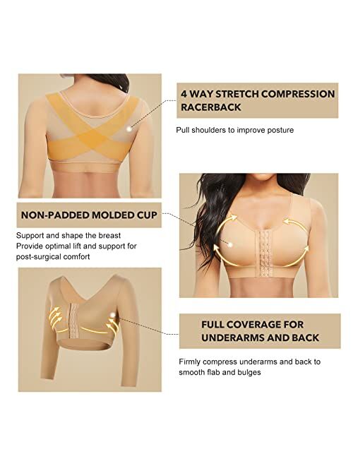 FeelinGirl Arm Shaper for Women Post Surgery Compression Sleeves Slimming Arm Faja Arm Lipo Garments