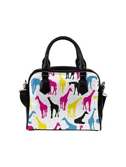 Interestprint Colorful Leaf PU Leather Purse Handbags Shoulder Crossbody Bag for Women Girls