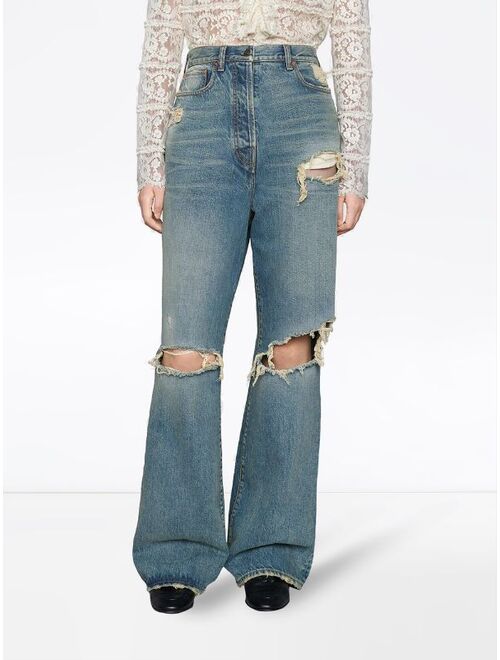 Gucci distressed boyfriend-fit jeans