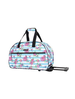 Designer Carry On Luggage Collection - Lightweight Pattern 22 Inch Wheeled Duffle Bag