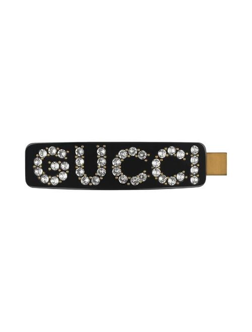 Gucci embellished logo hair slide