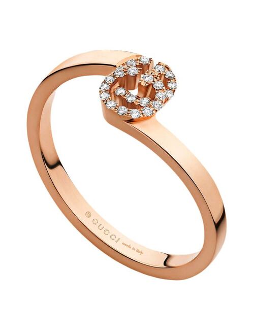 Gucci GG ring in rose gold with diamonds