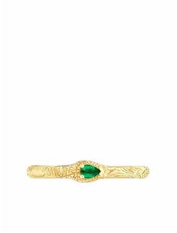 18kt yellow gold Ouroboros emerald ring