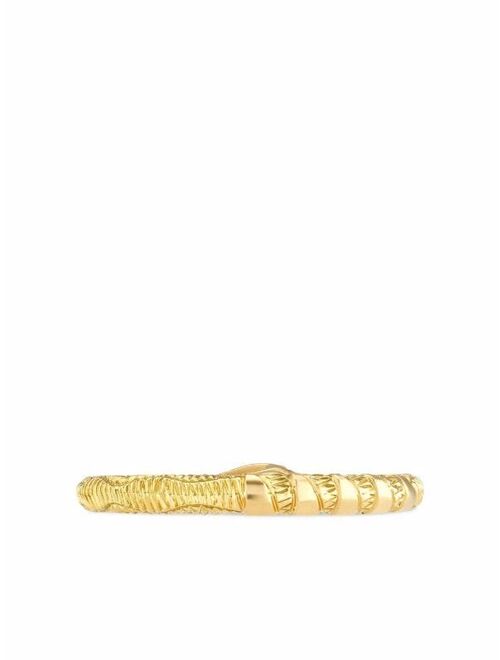 Gucci 18kt yellow gold Ouroboros emerald ring