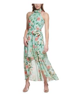 Floral-Print High-Low Maxi Dress