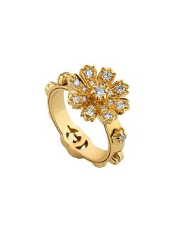 18kt yellow gold floral ring
