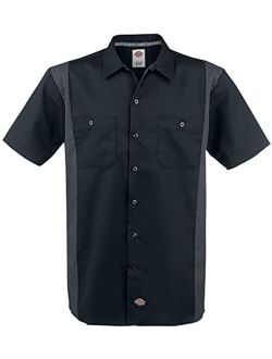 mens Short-sleeve Two-tone Work Shirt