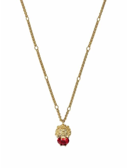 Gucci Lion-head crystal necklace