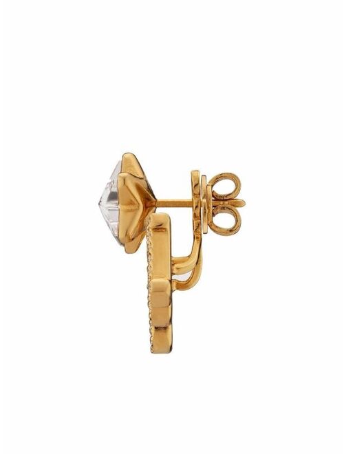 Gucci script crystal star earring