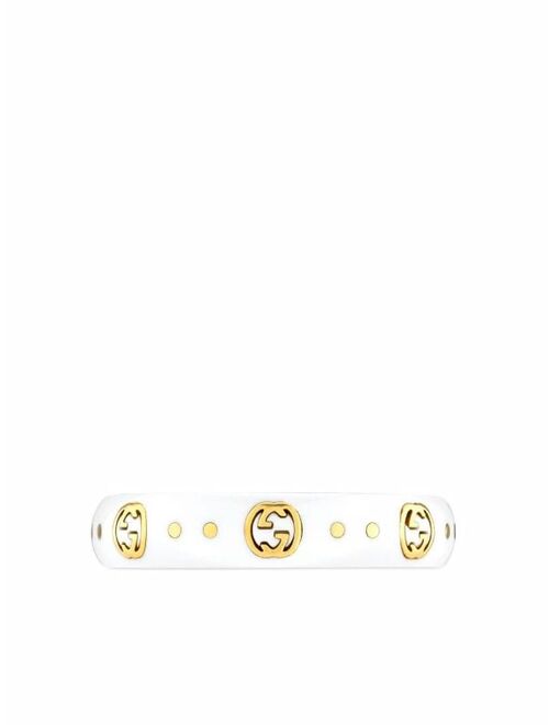 Gucci 18kt yellow gold Interlocking G Icon ring