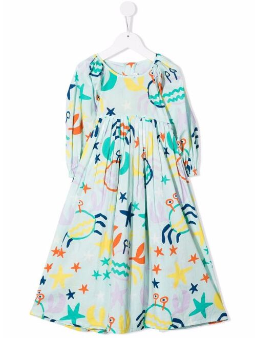 Stella McCartney Kids sea-life print long-sleeve dress