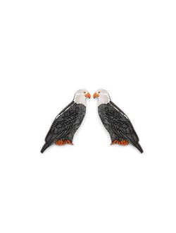 GenéRico American Bald Eagle tiny handmade stud birds earrings for women