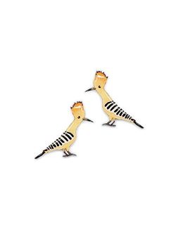 GenéRico Hoopoe bird tiny handmade stud birds earrings for women