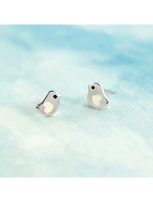 Boma Jewelry Sterling Silver Little Bird Stud Earrings