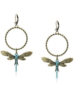 Pave Dragonfly Gypsy Hoop Earrings