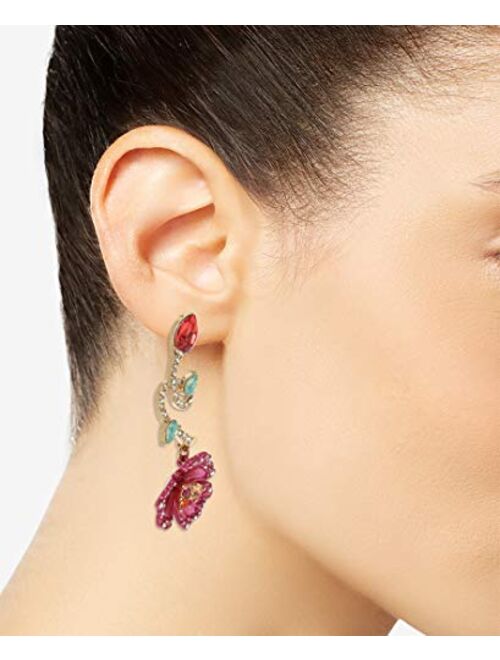Betsey Johnson Floral Mismatch Earrings