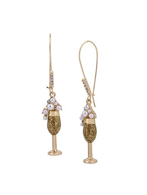 Betsey Johnson Champagne Dangle Earrings