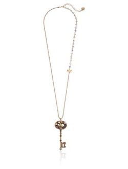 Woven Cluster Key Long Pendant Necklace, 31''