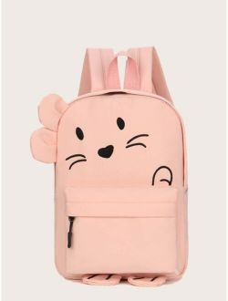 Girls Cartoon Embroidered Backpack