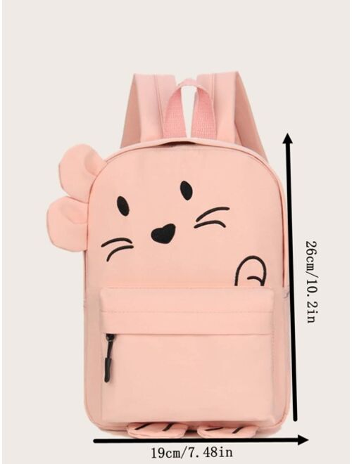 Shein Girls Cartoon Embroidered Backpack