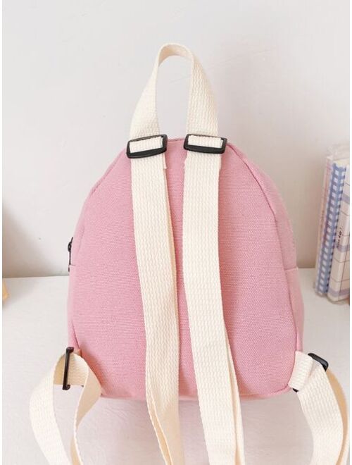 Shein Girls Cartoon Rabbit Decor Classic Backpack