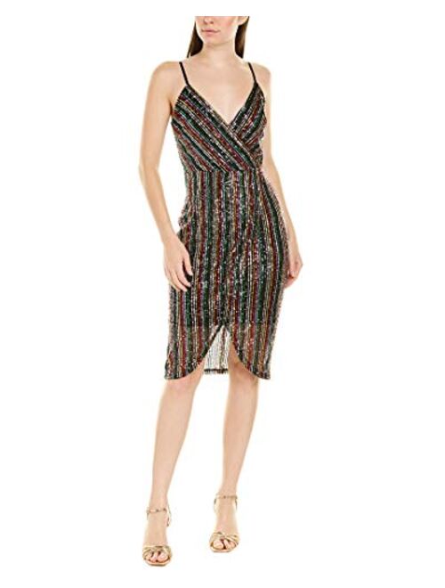 Betsey Johnson Women's Sequin Stripe Wrap Dress