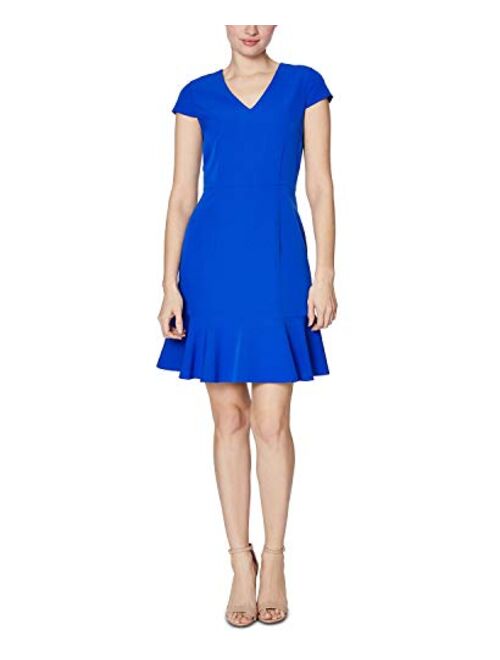Betsey Johnson Women's Ruffled Hem V Neck Dress