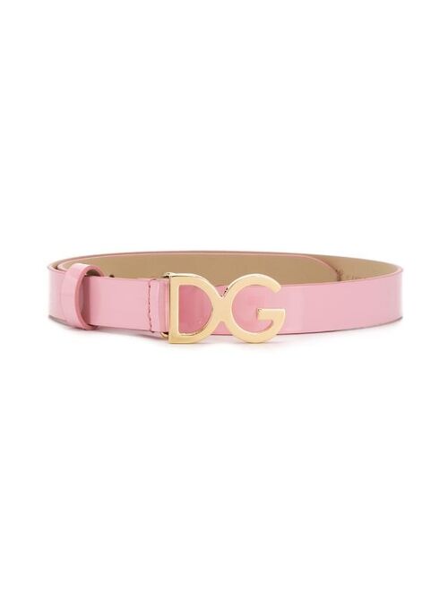 Dolce & Gabbana Kids DG-logo patent leather belt