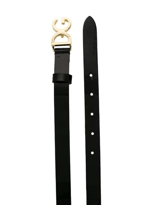 Dolce & Gabbana Kids DG-buckle patent leather belt