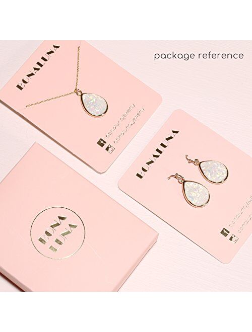 BONALUNA Bohemian Wood And Flower Printed Oval Shaped Drop Statement Earrings