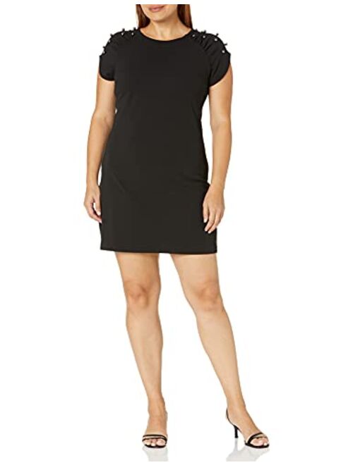 Betsey Johnson Women's Stretch Crepe Pearl Dress