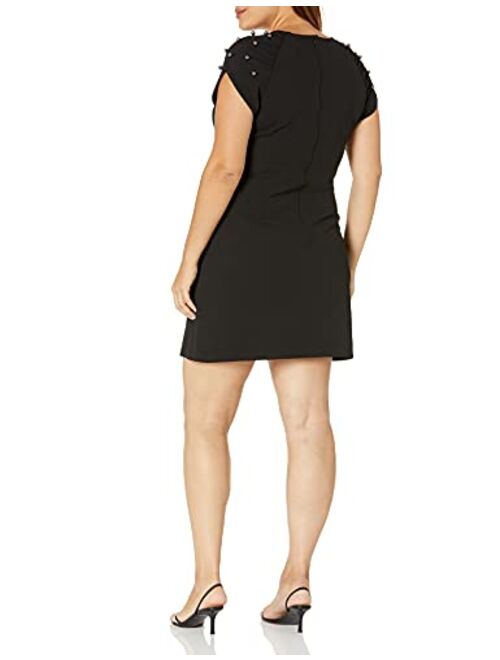 Betsey Johnson Women's Stretch Crepe Pearl Dress