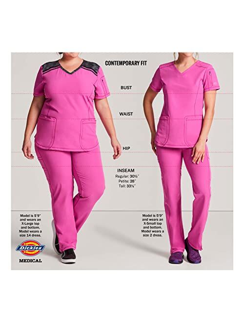 Dickies Retro Women Scrubs Pant Mid Rise Tapered Leg Pull-on Cargo DK035