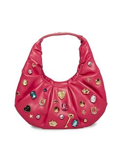 womens Betsey Johnson Soft Volume Small Hobo, Pink, One Size US