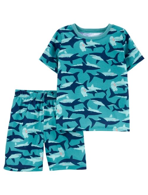 Carter's Big Boys 2-Piece Shark Loose Fit T-shirt and Shorts Pajama Set