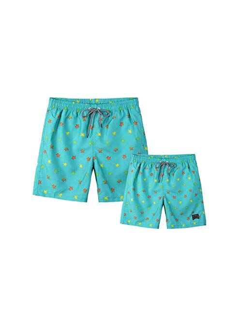 Ivan&Tom Father and Son Swim Trunk Drawstring Surfing Waterproof Vacation Beach Shorts
