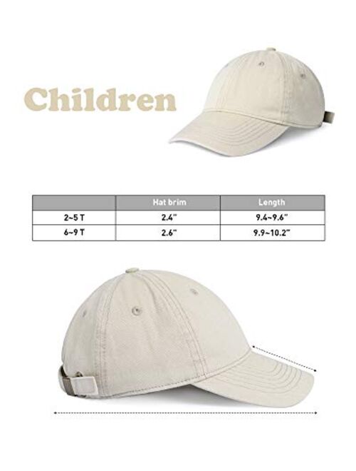 FURTALK Toddler Baseball Hat Kids Boys Girls Adjustable Washed Cotton Baseball Cap