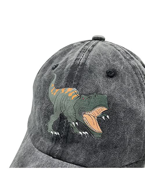 Waldeal Boys' Printing Dinosaur Baseball Hat Cute Vintage Adjustable Kids Dad Cap