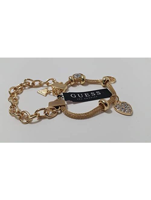 GUESS Factory Gold-Tone Mosaic Logo Charm Bracelet