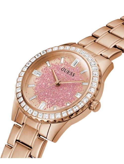 GUESS Women's Rose Gold-Tone Stainless Steel Bracelet Watch 38mm