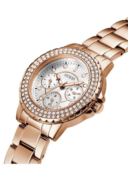 GUESS Women's Rose Gold-Tone Stainless Steel Bracelet Watch 36mm
