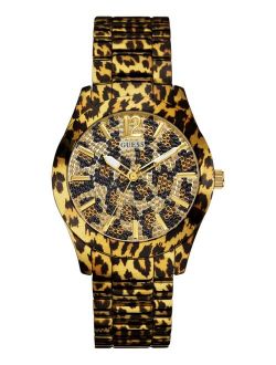 Women's Leopard Print Stainless Steel Bracelet Watch 40mm