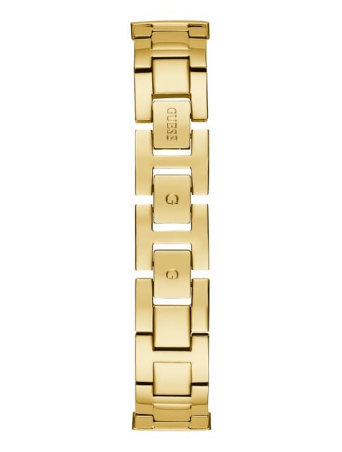 GUESS Women's Crystal Beaded Gold-Tone Stainless Steel Bracelet Watch 30mm