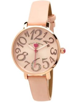 Pink Womens Watch Rose Round Dial Thin Strap BJW020Q-PK