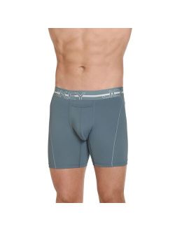 Silver Microfiber Long-Leg Boxer Briefs