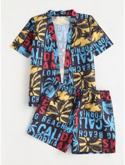 Boys Allover Print Beach Swimsuit