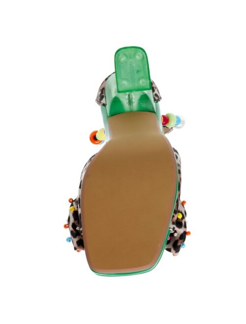 Betsey Johnson Women's Almma Printed Bow Dress Sandals