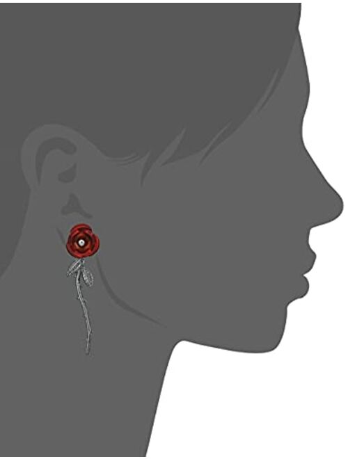Betsey Johnson Rose Front-Back Earrings
