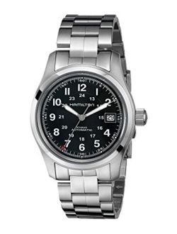 Men's HML-H70455133 Khaki Field Analog Display Swiss Automatic Silver Watch