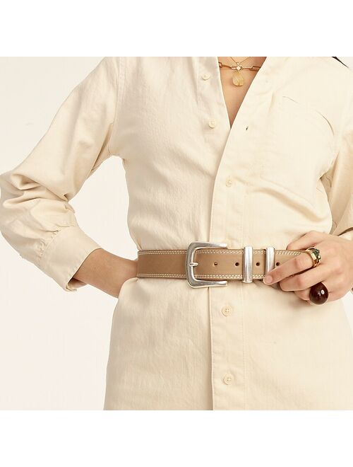 J.Crew Leather belt with large gold buckle
